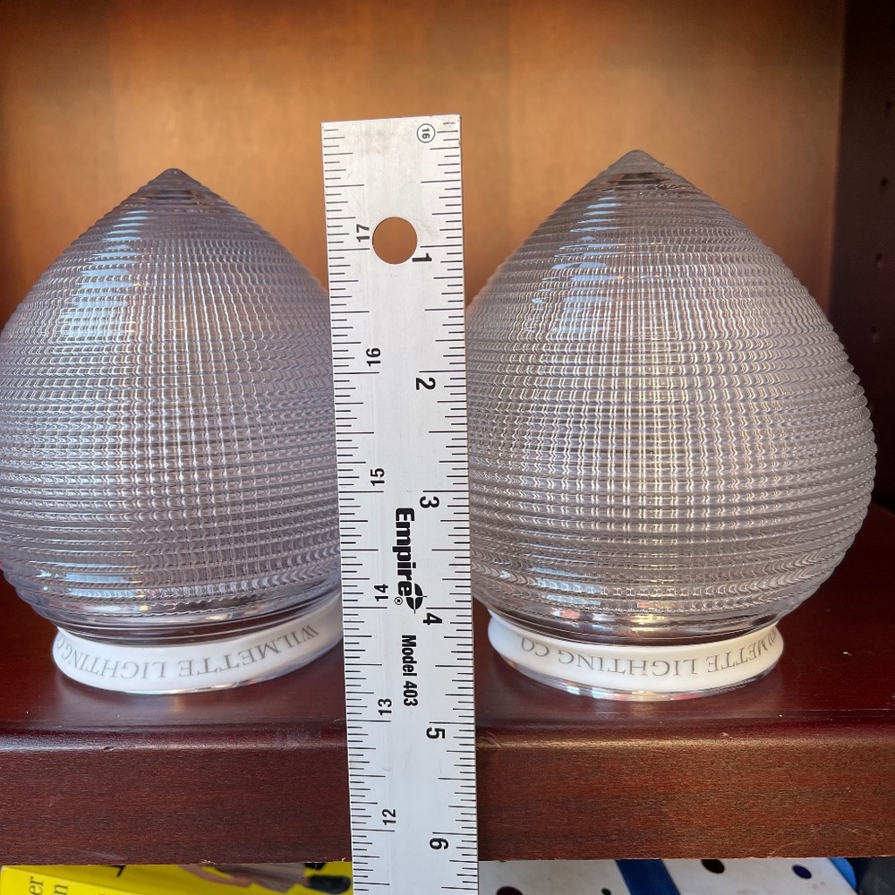 Holophane Acorn Shade Clear Glass Teardrop Light Covers - Picture 3 of 12